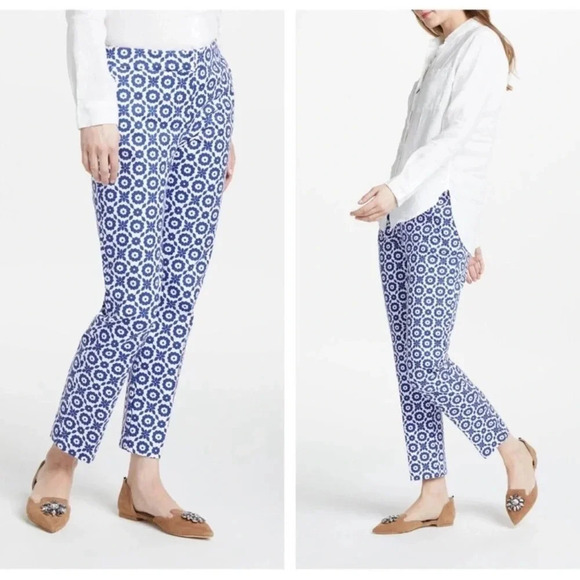BODEN Richmond Stretch 7/8 Ankle Ponte Pants Size 2 Greek
Blue Floral Trouser - Picture 1 of 13